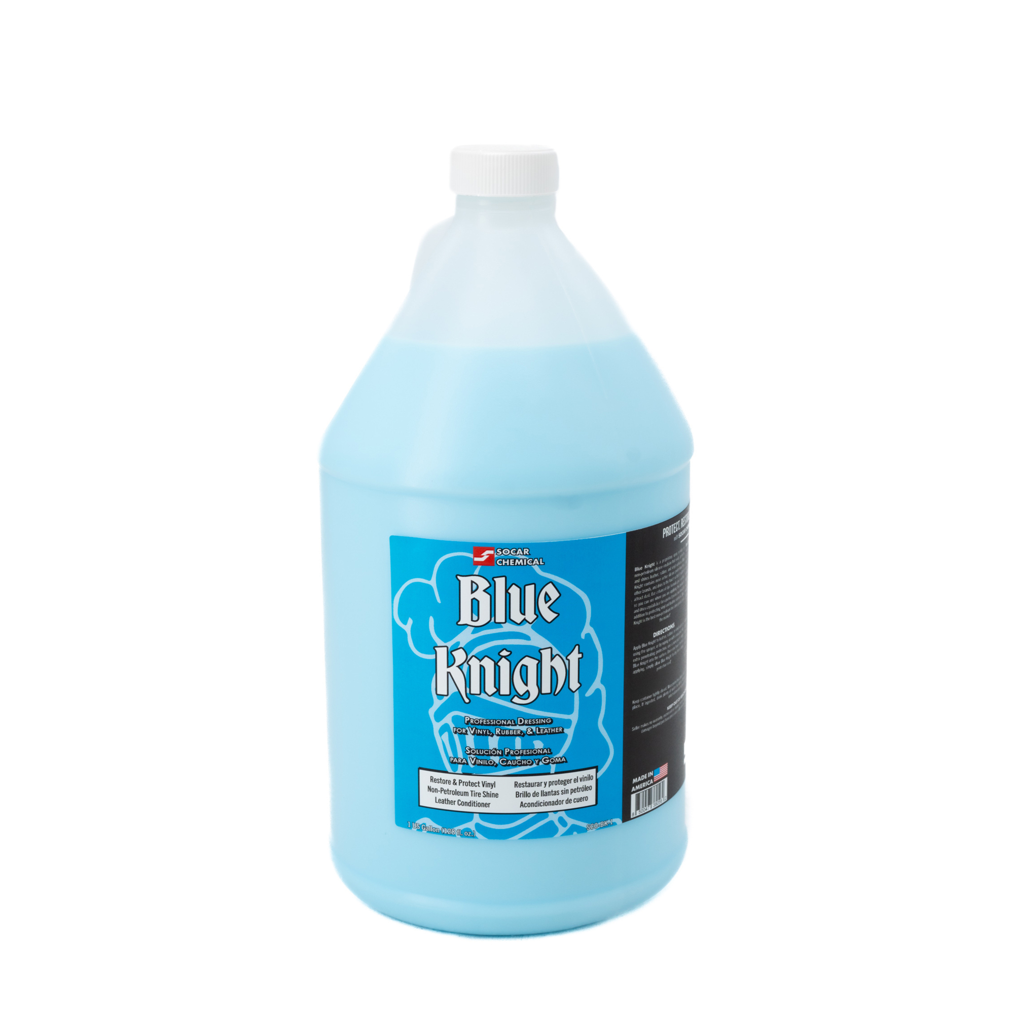 SOCAR Blue Knight Vinyl, Leather, Rubber Dressing - 1 Gallon, Silicone Emulsion, Model# SCO-BK-1